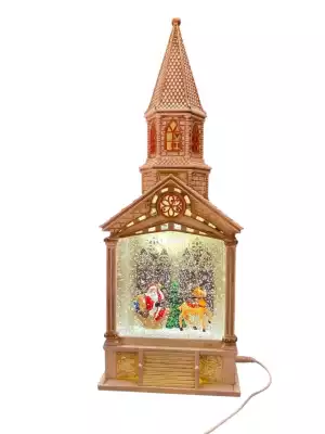 Музыкальный светильник-церковь DS604, белый